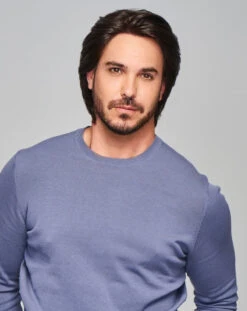 Sharp Men's Wig By HIM | Mono Top | Human Hair Blend -Wig Promotion Store HIM Sharp Model2 OutoftheBox Front3