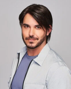 Sharp Men's Wig By HIM | Mono Top | Human Hair Blend -Wig Promotion Store HIM Sharp Model2 Styled Front2