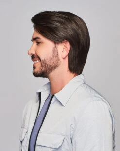 Sharp Men's Wig By HIM | Mono Top | Human Hair Blend -Wig Promotion Store HIM Sharp Model2 Styled Side1