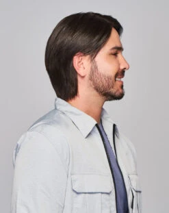 Sharp Men's Wig By HIM | Mono Top | Human Hair Blend -Wig Promotion Store HIM Sharp Model2 Styled Side2
