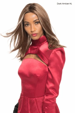 Bliss Wig By TressAllure | Synthetic -Wig Promotion Store RealisticLowDensityHairStrandsBliss Dark Amber 1315 Edit