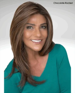 Music Wig By Ellen Wille | Heat-Friendly Synthetic -Wig Promotion Store cEWMUSICChocolateRootedFRONT1