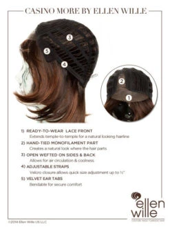 Casino More Wig By Ellen Wille | Mono Part -Wig Promotion Store ewcasinomore cap